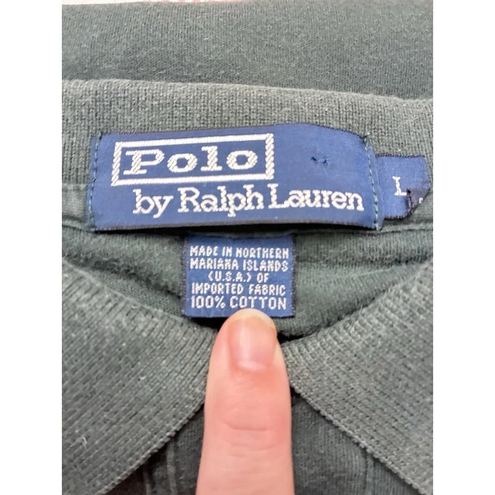 Polo Ralph‎ Lauren men's dark green short sleeve polo shirt LG 100% Cotton